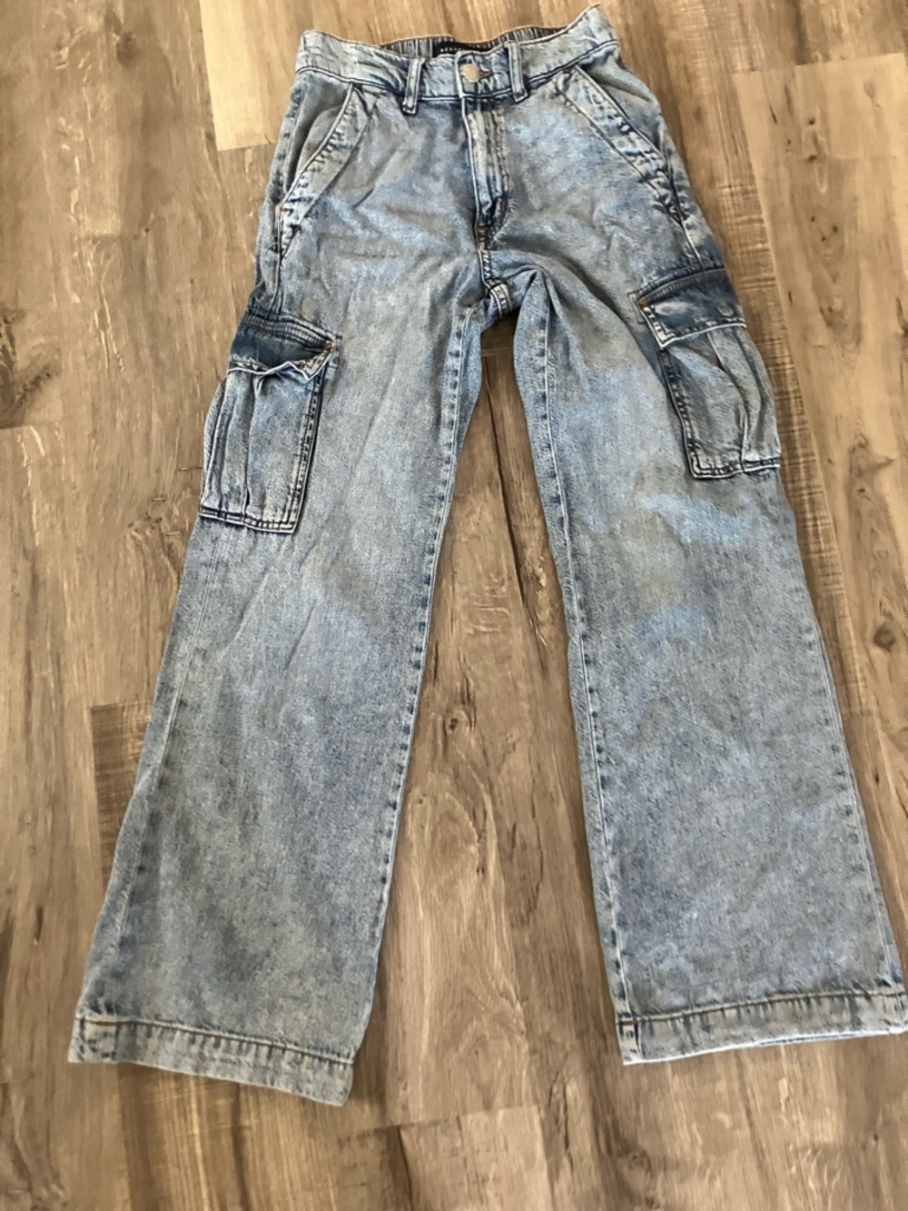 Aeropostale Light Blue High-Rise wide leg Cargo Jeans